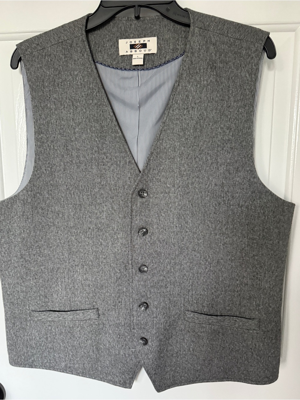 Joseph Abboud Gray Button-Front Men's Vest